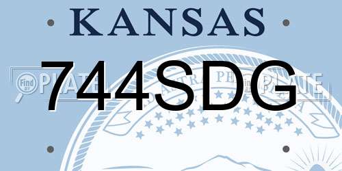 744SDG Kansas License Plate