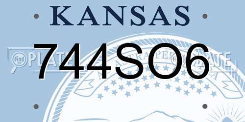 744SO6 Kansas License Plate