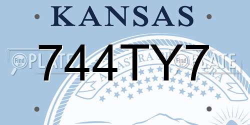 744TY7 Kansas License Plate
