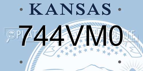 744VM0 Kansas License Plate
