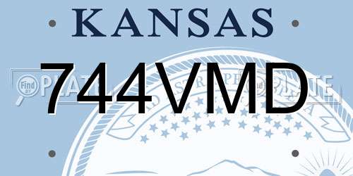 744VMD Kansas License Plate