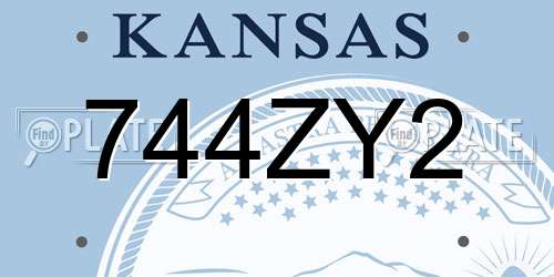744ZY2 Kansas License Plate