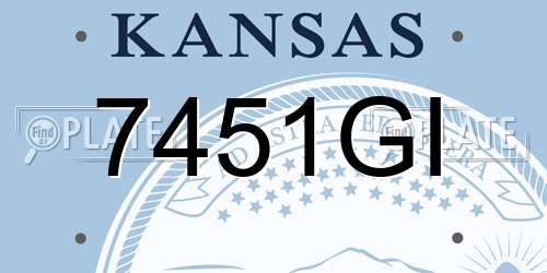 7451GI Kansas License Plate