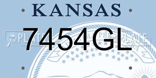 7454GL Kansas License Plate