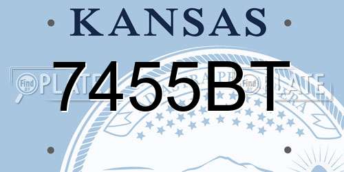 7455BT Kansas License Plate