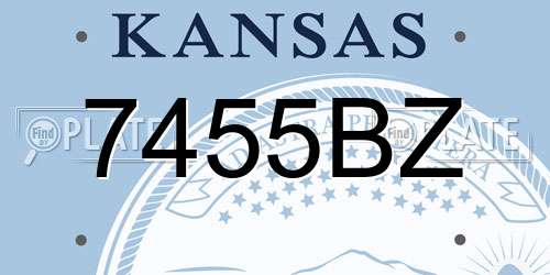 7455BZ Kansas License Plate
