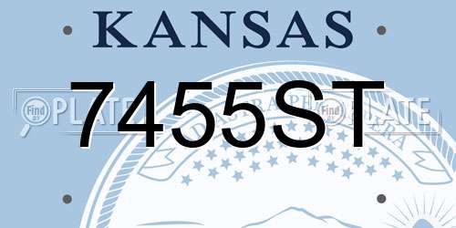 7455ST Kansas License Plate