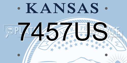 7457US Kansas License Plate