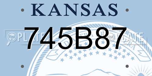 745B87 Kansas License Plate