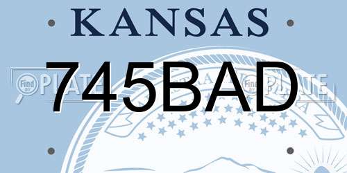 745BAD Kansas License Plate