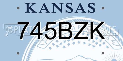 745BZK Kansas License Plate