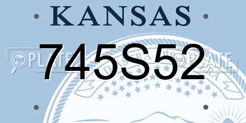 745S52 Kansas License Plate