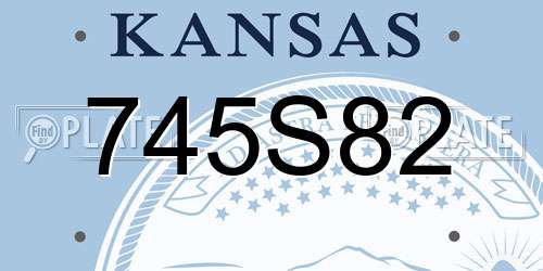 745S82 Kansas License Plate