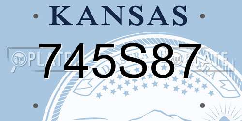 745S87 Kansas License Plate