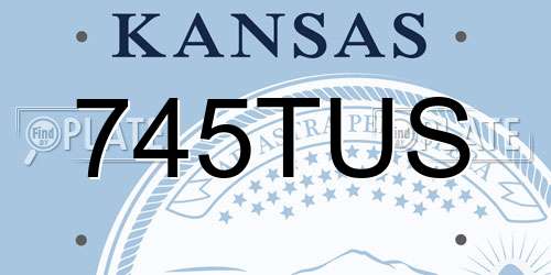 745TUS Kansas License Plate