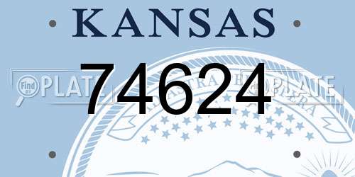 74624 Kansas License Plate