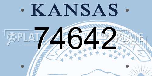 74642 Kansas License Plate