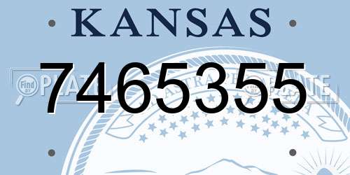 7465355 Kansas License Plate