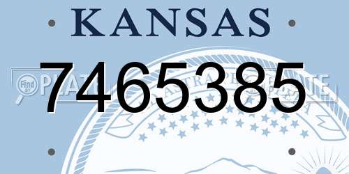 7465385 Kansas License Plate