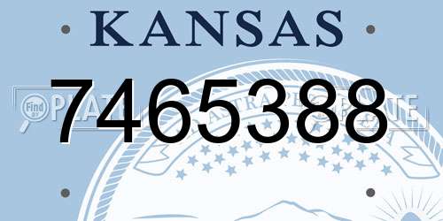 7465388 Kansas License Plate