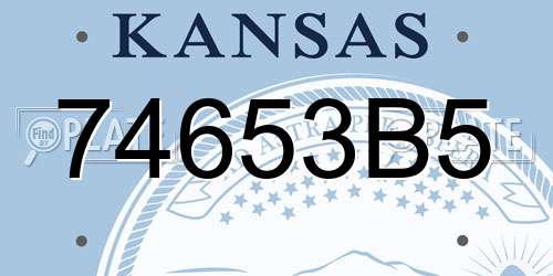 74653B5 Kansas License Plate