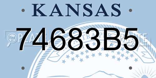 74683B5 Kansas License Plate