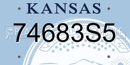74683S5 Kansas License Plate