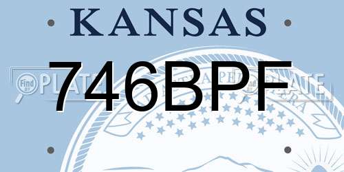 746BPF Kansas License Plate