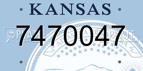 7470047 Kansas License Plate