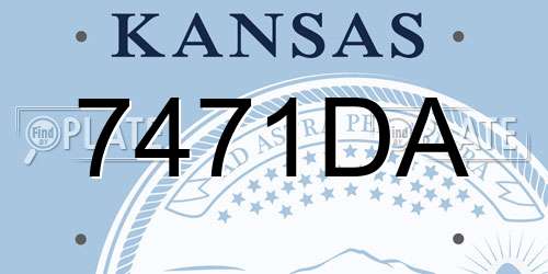 7471DA Kansas License Plate