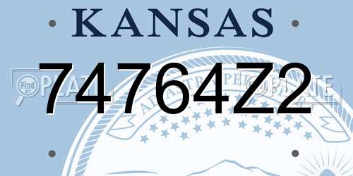 74764Z2 Kansas License Plate