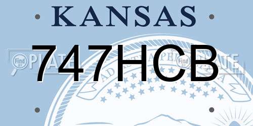 747HCB Kansas License Plate