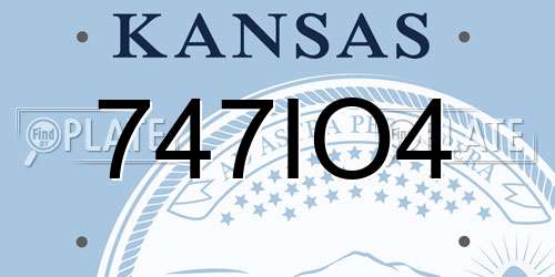 747IO4 Kansas License Plate