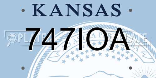 747IOA Kansas License Plate