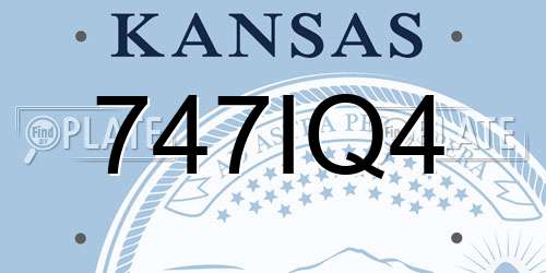 747IQ4 Kansas License Plate