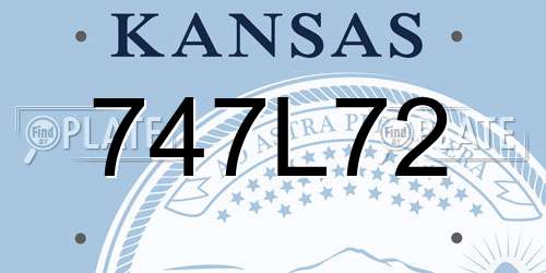747L72 Kansas License Plate