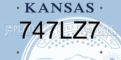 747LZ7 Kansas License Plate