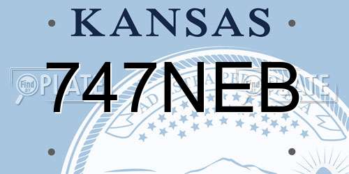 747NEB Kansas License Plate