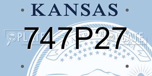 747P27 Kansas License Plate