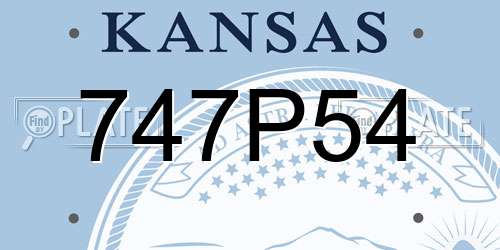 747P54 Kansas License Plate