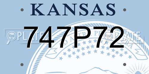 747P72 Kansas License Plate