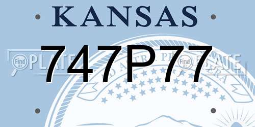 747P77 Kansas License Plate
