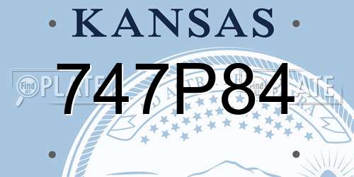 747P84 Kansas License Plate