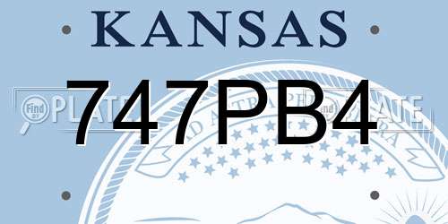 747PB4 Kansas License Plate
