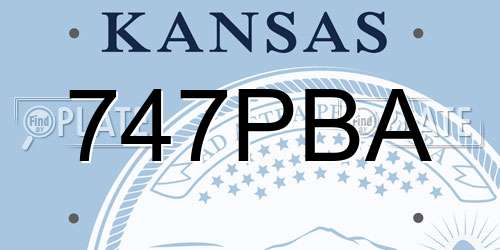 747PBA Kansas License Plate