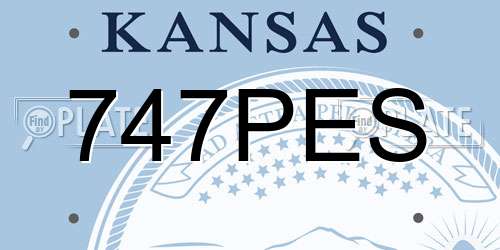 747PES Kansas License Plate