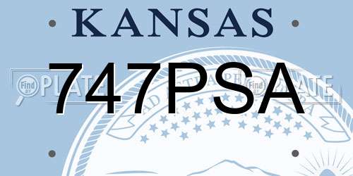 747PSA Kansas License Plate
