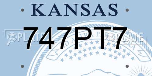 747PT7 Kansas License Plate