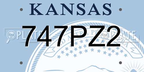 747PZ2 Kansas License Plate