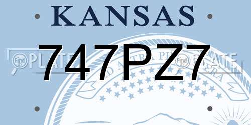 747PZ7 Kansas License Plate